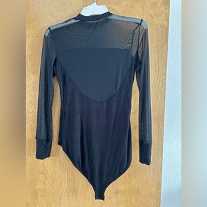 Black, mesh detail bodysuit